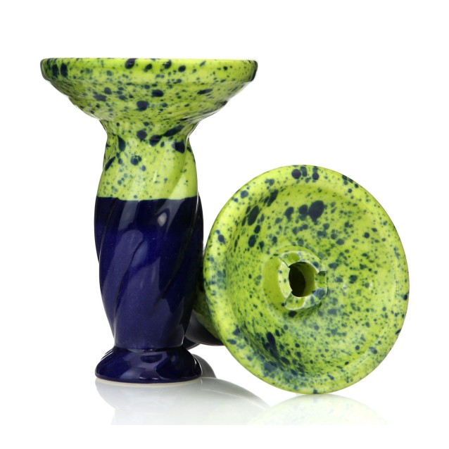 FOX HOOKAH SPAWN BOWL - LIGHT GREEN DARK BLUE