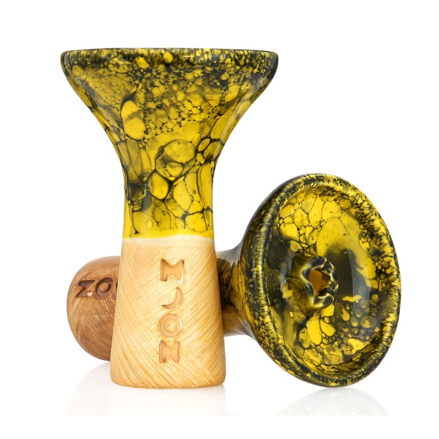 MOON PHUNNEL BOWL - MARBLE YELLOW BLACK MOON PHUNNEL BOWL - MARBLE YELLOW BLACK