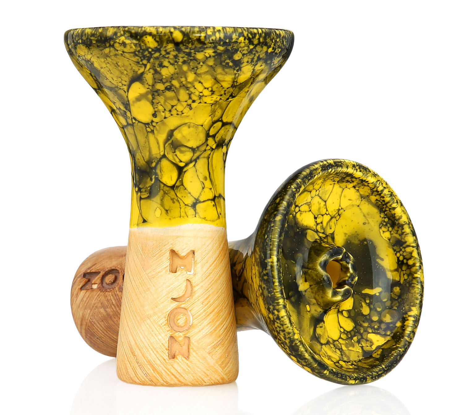 MOON PHUNNEL BOWL - MARBLE YELLOW BLACK MOON PHUNNEL BOWL - MARBLE YELLOW BLACK